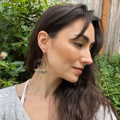 🌳Forest Veil Moth Earrings