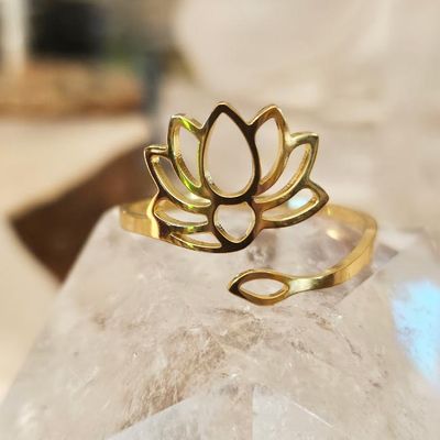 ​Lotus Ring-adjustable-stainless steel