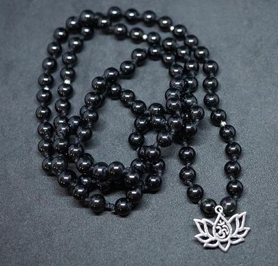 Hand Knotted Obsidian Prayer Beads