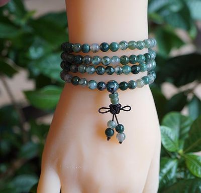Moss Agate Prayer Beads