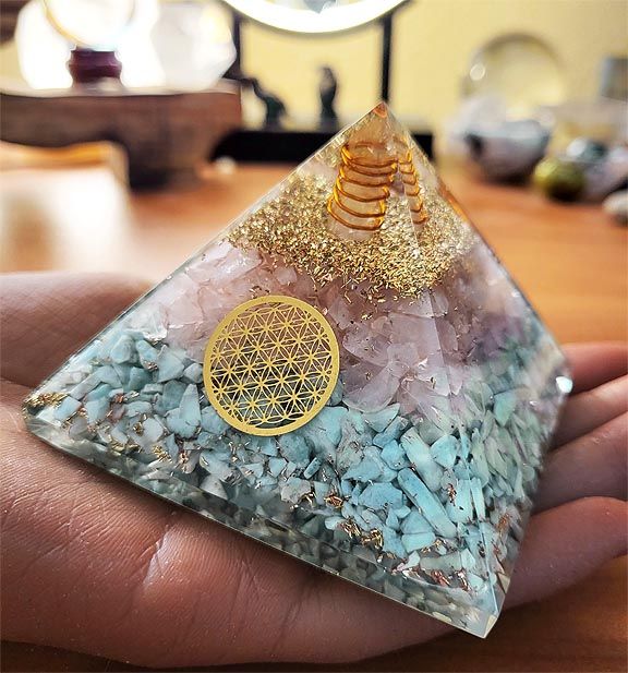 🌊🌹Ocean Rose Temple Orgone Pyramid