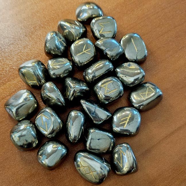 ✨ Pyrite Hand-Engraved Runes
