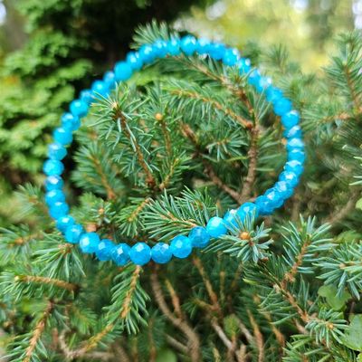 🔵​Faceted Blue Apatite Bracelet — 4mm