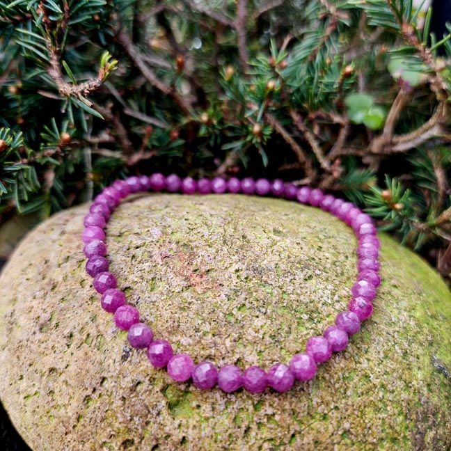 Faceted Indian Ruby Bracelet (3–4mm)