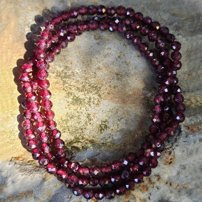 Faceted Garnet Bracelet (3–4mm)