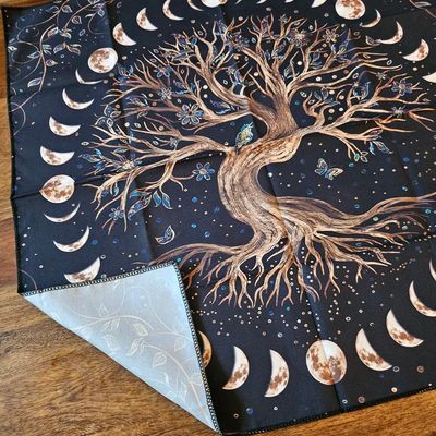 Tree of Life &amp; Moon Cycles – 18" x 18" Altar Cloth