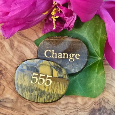 🟡 555 in Tiger Eye Angel Numbers Stones