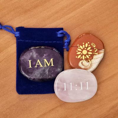 Engraved Intention Palm Stones — Symbols &amp; Words for Daily Alignment