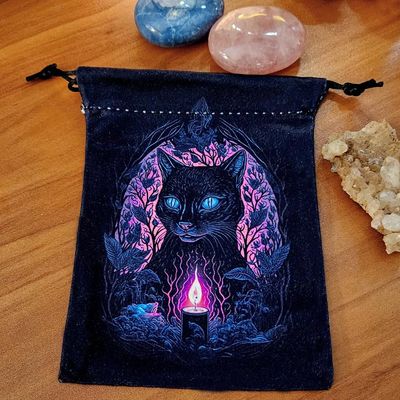 🐈‍⬛ Shadowlight Cat Drawstring Pouch