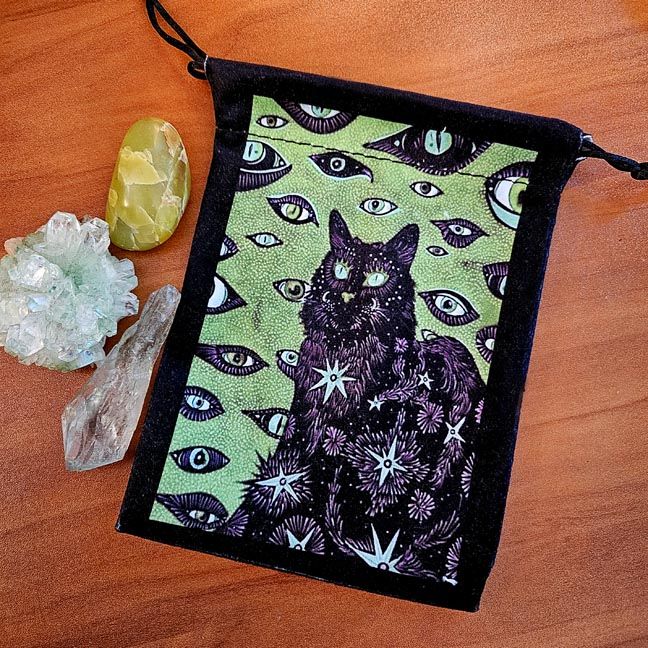🐈‍⬛ Cosmic Sentinel Cat Drawstring Pouch