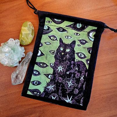 🐈‍⬛ Cosmic Sentinel Cat Drawstring Pouch
