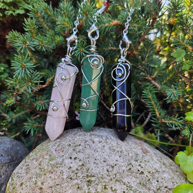 Wire‑Wrapped Gemstone Pendants-Pendulums