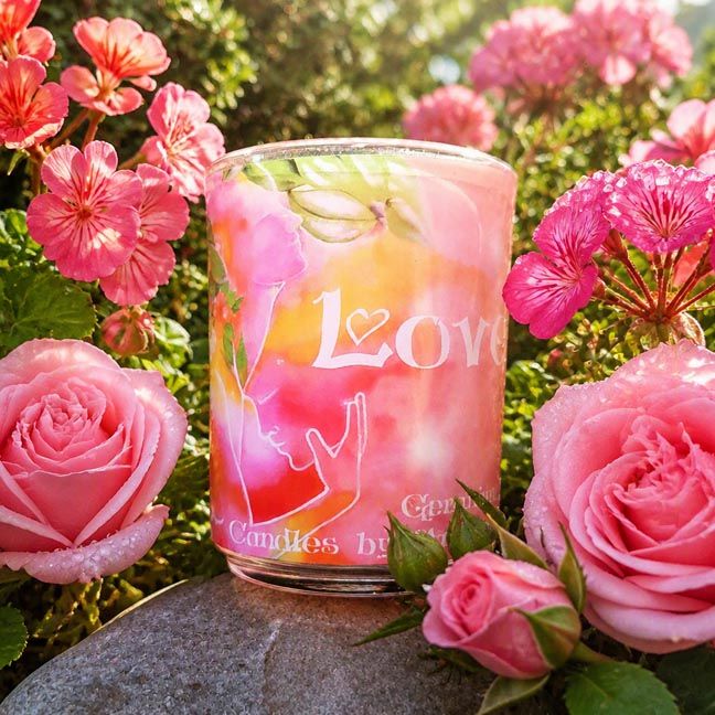 Love Organic Soy Candle for Heart Opening, Harmony &amp; Connection