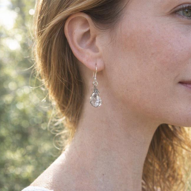 Spirit Guides – Tibetan Herkimer Earrings