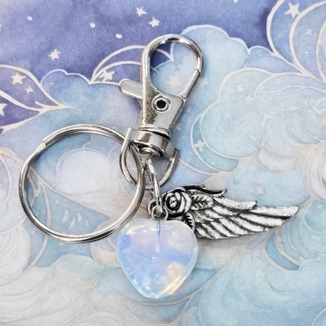 🪽​ Angel of Opal Light Key Chain