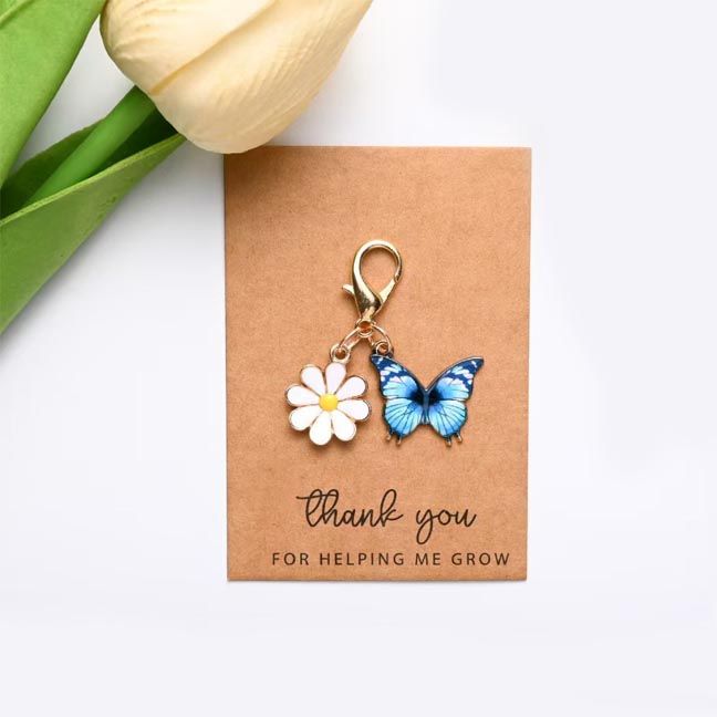 🌼​Blue Butterfly &amp; Marigold — Clip‑On Blessing