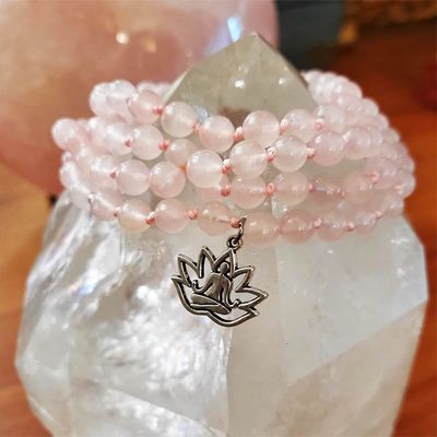 🧘‍♀️​ Rose Quartz Prayer Beads – 108