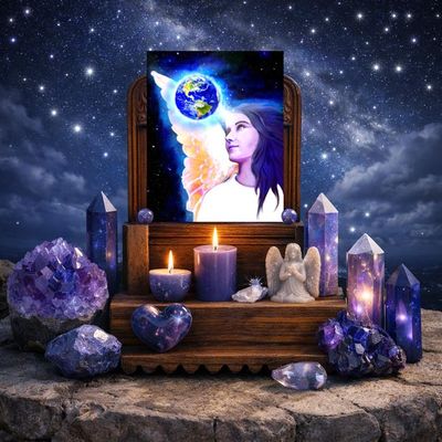 Angel's Love Altar Card by Montserrat