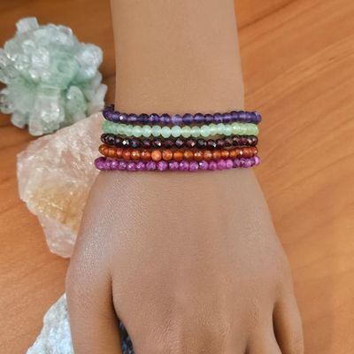 The Radiant Gem Collection – Faceted Gemstone Bracelets (3–4mm)
