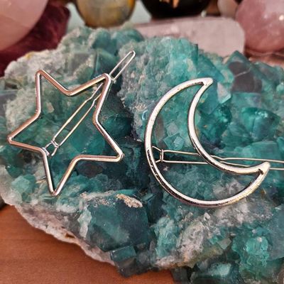 Moon &amp; Stars Hair Clips