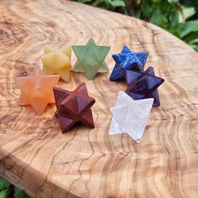 Gemstone Merkaba Chakra Set | 7‑Stone Sacred Geometry Set for Alignment