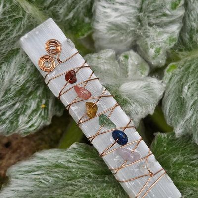 Selenite Rainbow Wand — River of Light &amp; Color