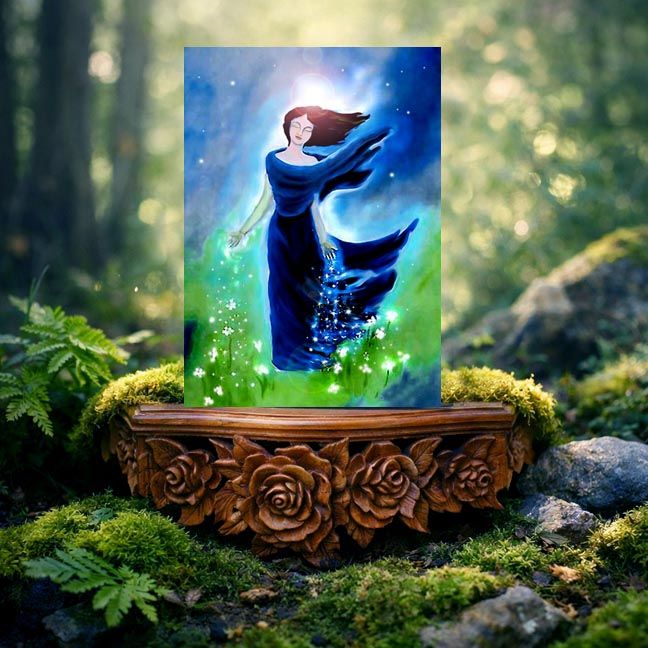 She Who Dreams the Flowers Altar Card by Montserrat