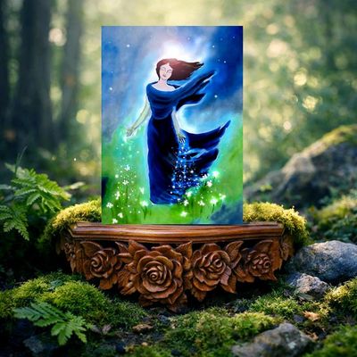 She Who Dreams the Flowers Altar Card by Montserrat