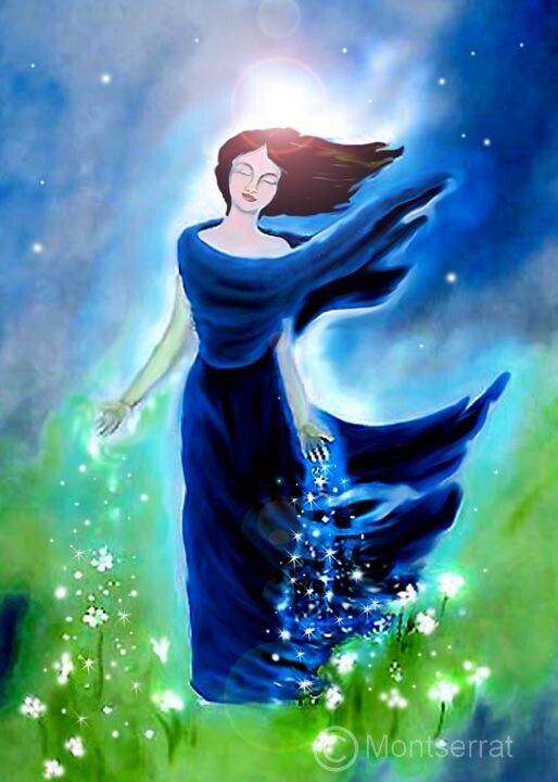 She Who Dreams the Flowers Altar Card by Montserrat