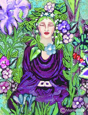 Buddha of the Garden Altar Card by Montserrat