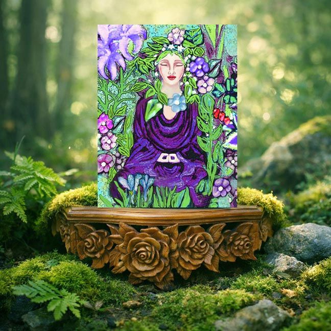 Buddha of the Garden Altar Card by Montserrat