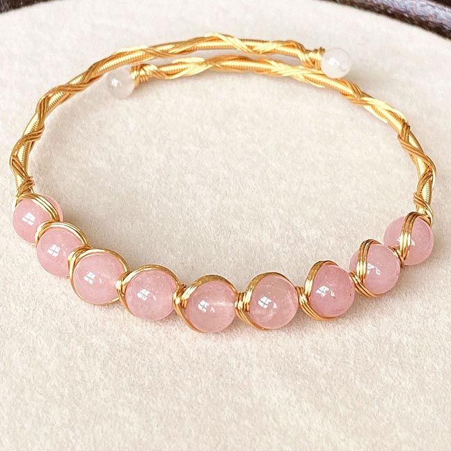 Rose Quartz Radiance Bangle Bracelet