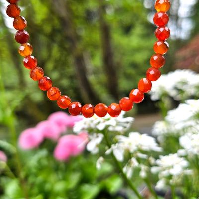 Faceted Carnelian Bracelets (3–4mm)