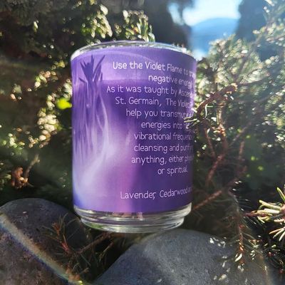 Violet Flame Organic Soy Candle for Peace, Purification &amp; Spiritual Renewal