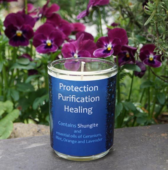 Shungite Organic Soy Candle for Protection, Grounding &amp; Energy Cleansing