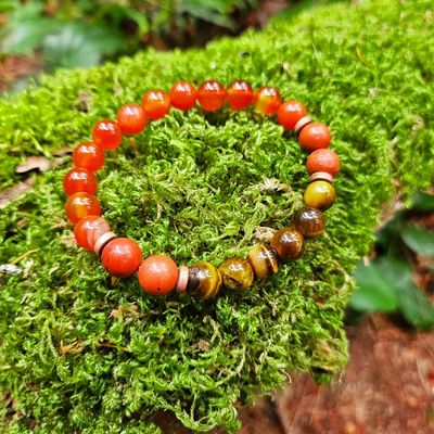 Tiger Eye, Red Jasper &amp; Carnelian Bracelet