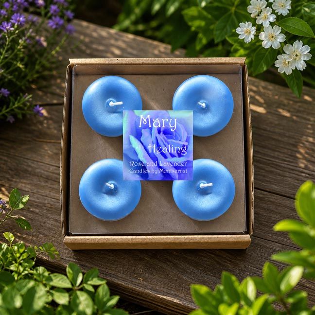 Sacred Feminine votive set inspired by the Black Madonna, Mary, and Sophia in organic soy wax.