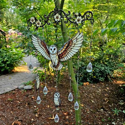 Owl Suncatcher for Intuition, Protection &amp; Night‑Magic