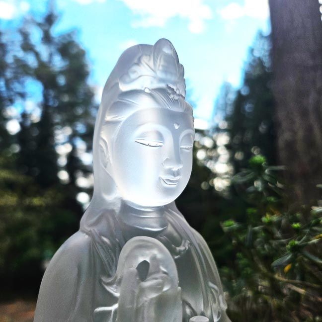 Kuan Yin Clear Resin Figurine