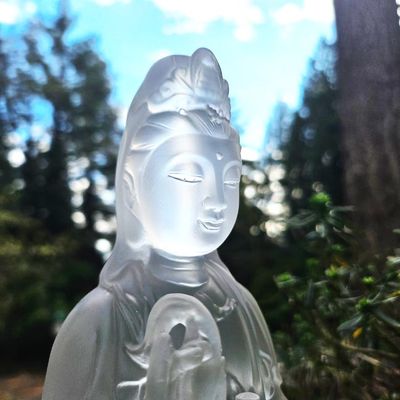 Kuan Yin Clear Resin Figurine