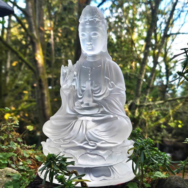 Kuan Yin Clear Resin Figurine