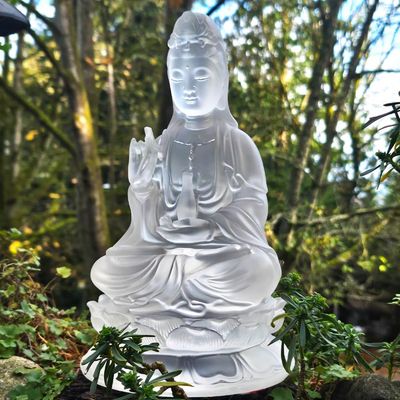 Kuan Yin Clear Resin Figurine