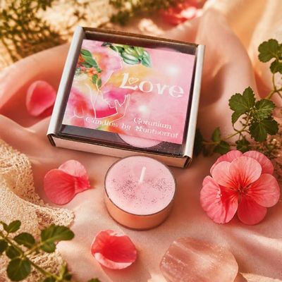 Love Organic Soy Tea Lights  • Rose Geranium • Love &amp; Compassion