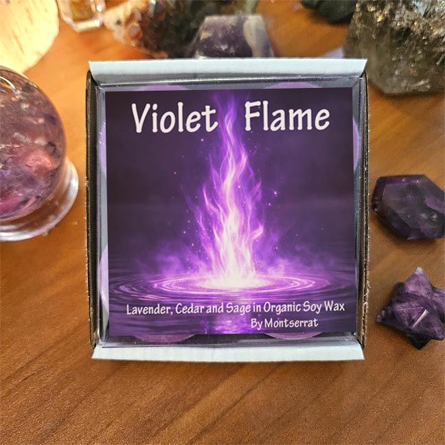 Violet Flame Organic Soy Tea Lights — Lavender, Cedarwood &amp; Sage for Spiritual Renewal