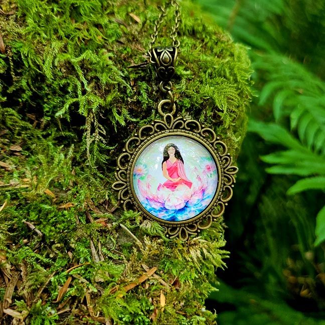 Crystal Lotus Pendant by Montserrat