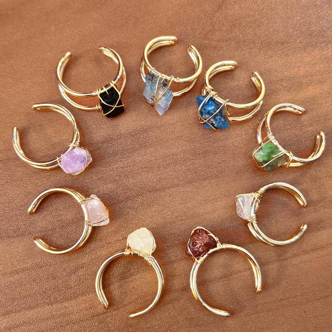 Gemstone rings - adjustable