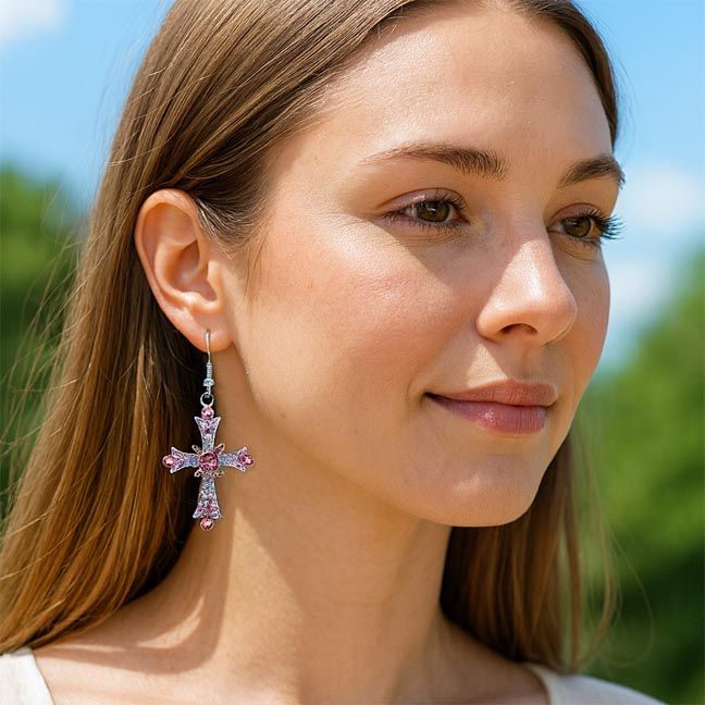 Radiant Cross Earrings