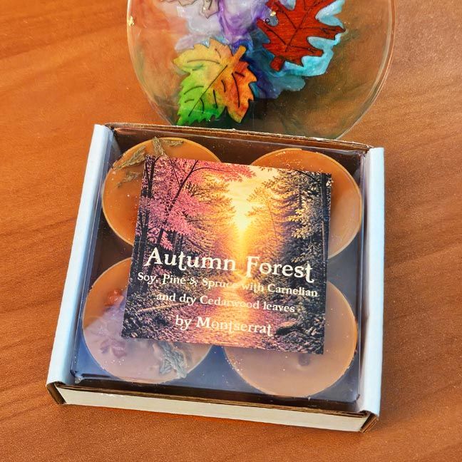 Autumn Forest Organic Soy Tea Lights • Pine Needles &amp; Cedarwood • Gratitude