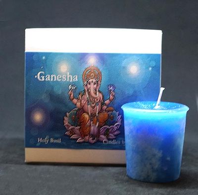 Ganesh Organic Soy Votives • Basil Essential Oil • New Beginnings (Box of 12)