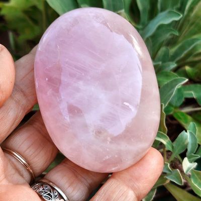 Large Rose Quartz Palm Stone